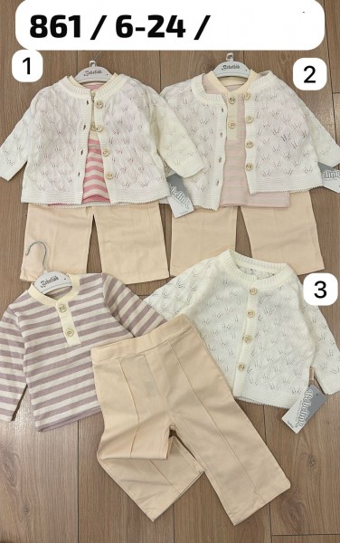 Костюм Тройка Для Девочки Bebelink (6-9/9-12/12-18/18-24мес.)