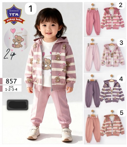 Костюм Тройка Двунитка Для Девочки YTM (1-2-3-4лет) 