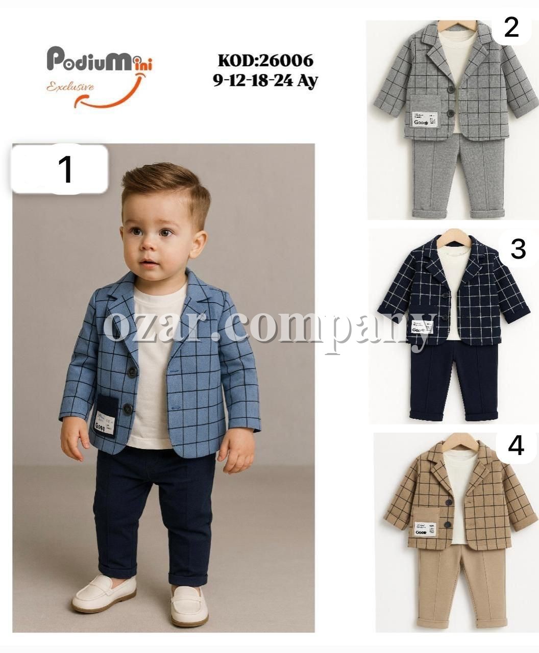 Костюм Тройка Для Мальчика PodiuMini (9-12-18-24мес.)