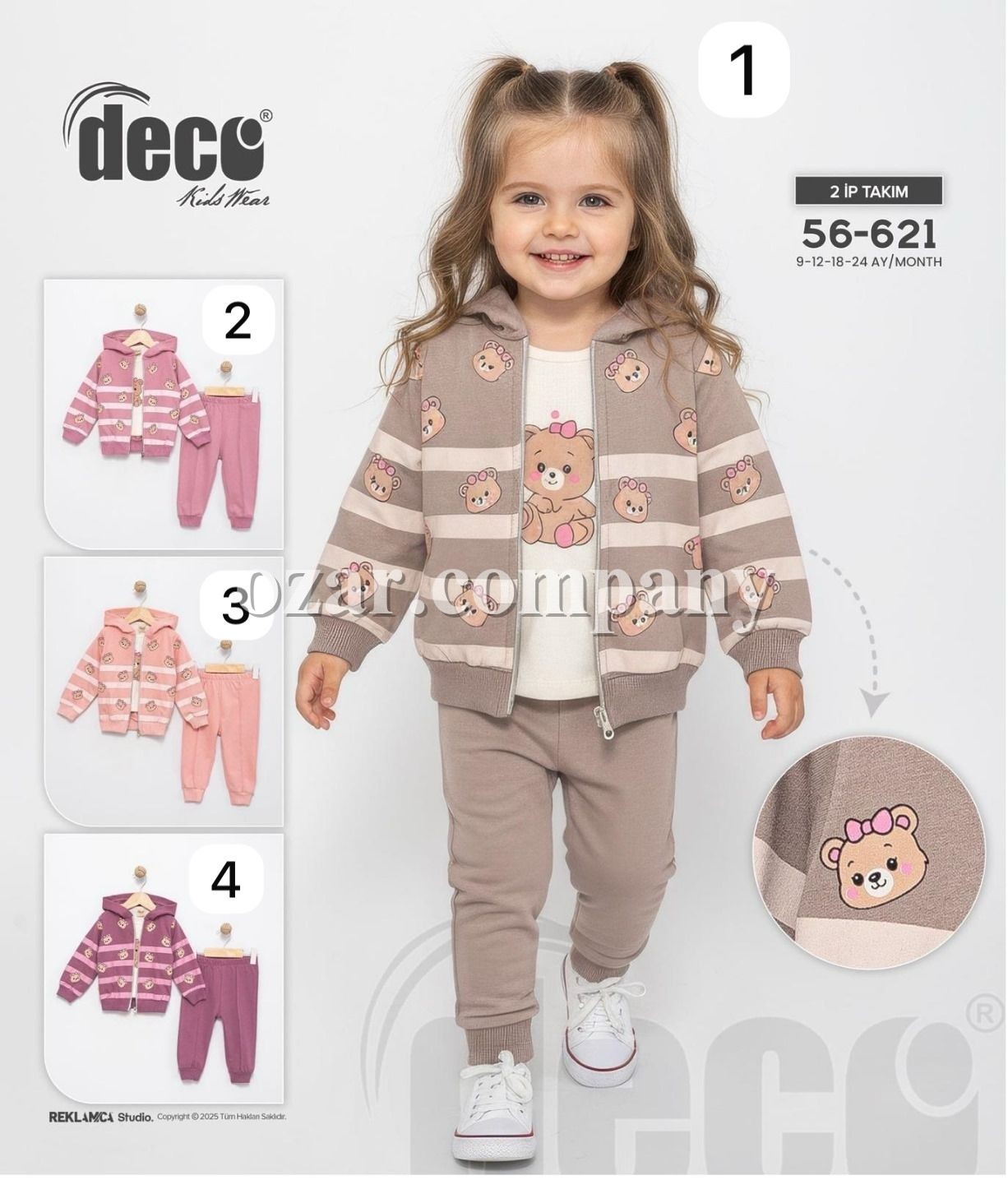 Костюм Тройка Двунитка Для Девочки Deco (9-12-18-24мес.)