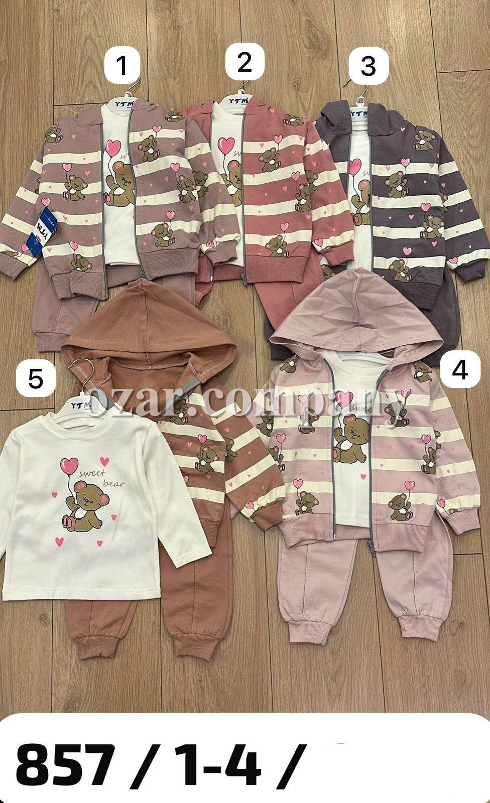 Костюм Тройка Двунитка Для Девочки YTM (1-2-3-4лет) 