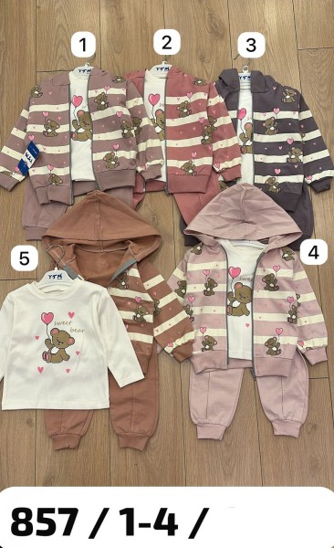 Костюм Тройка Двунитка Для Девочки YTM (1-2-3-4лет) 