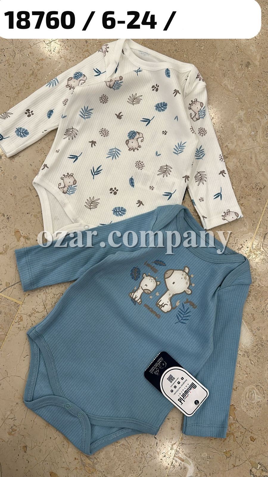 Пара Бодиков Для Мальчика Miniworld (6-12-18-24мес. по 2шт.)