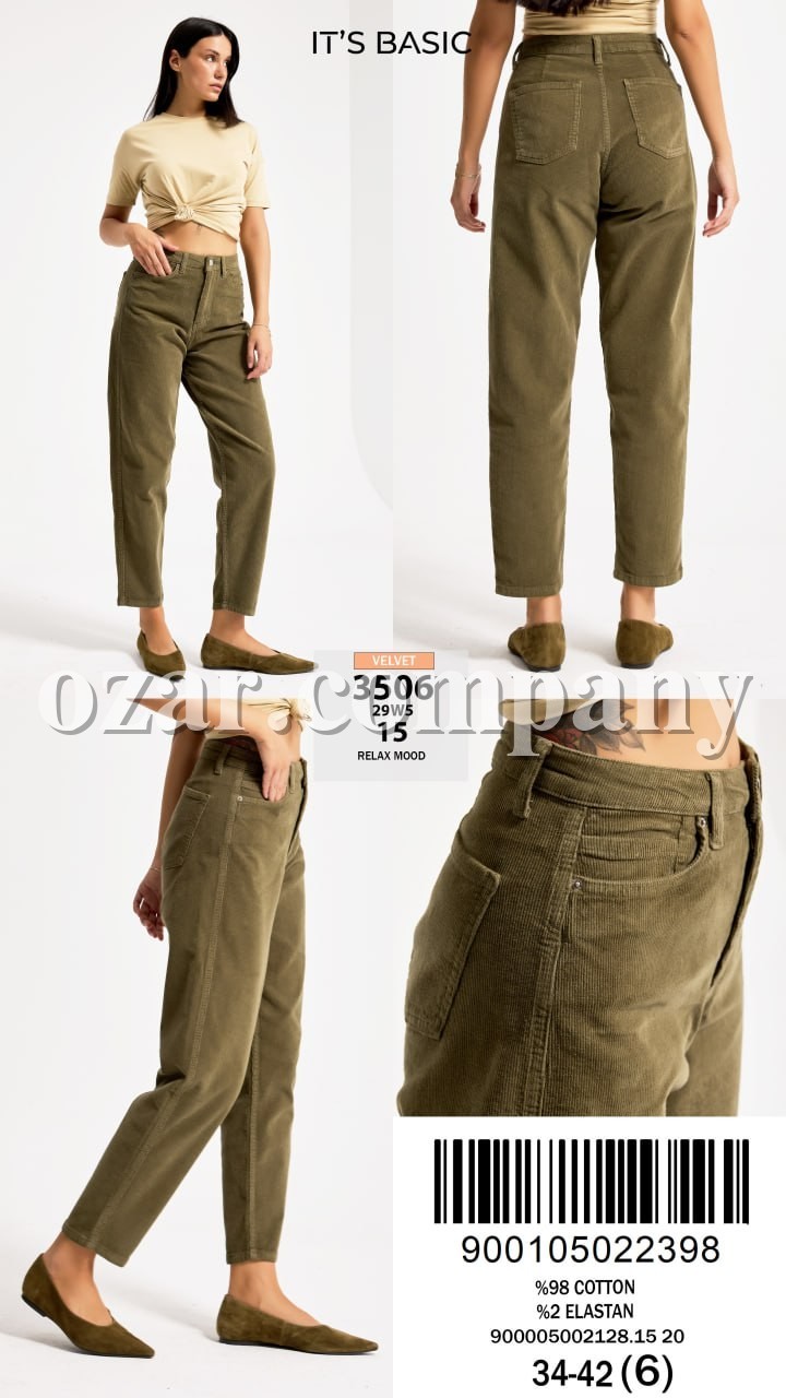 Женские Вельветовые Джинсы ITS Basic  