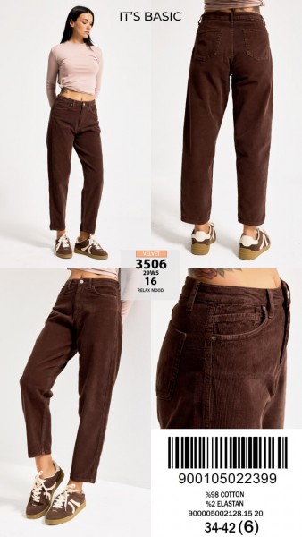 Женские Вельветовые Джинсы ITS Basic  