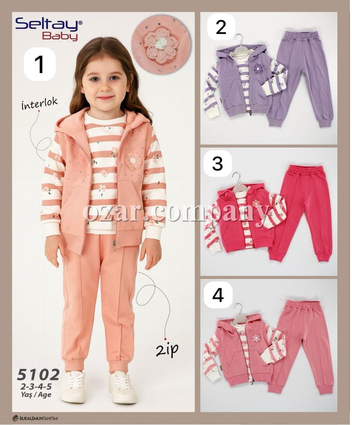 Костюм Тройка Двунитка Для Девочки Seltay Baby (2-3-4-5лет)