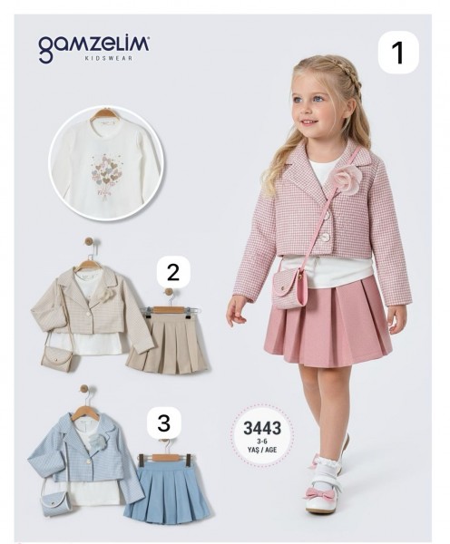 Костюм Тройка Для Девочки Gamzelim (3-4-5-6лет) 