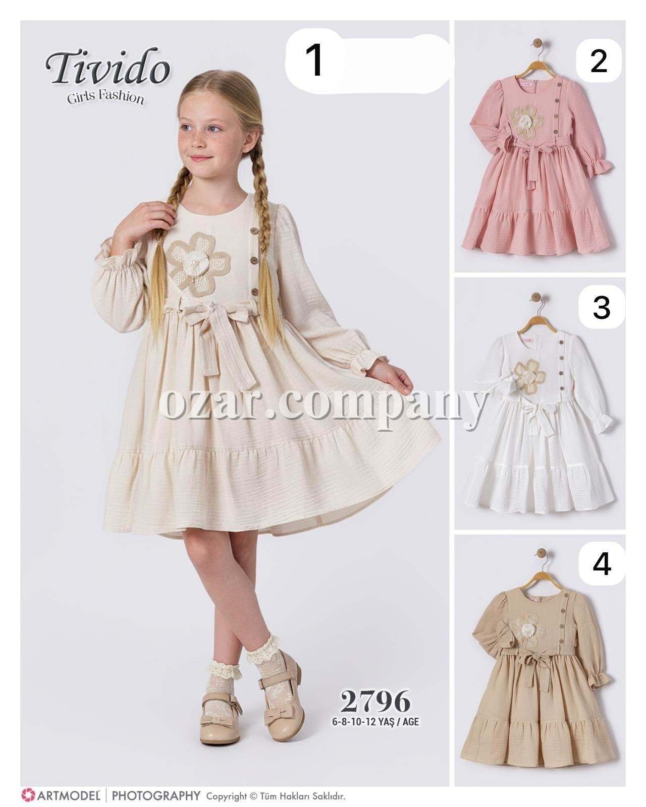 Муслиновое Платье Для Девочки Tivido (6-8-10-12лет)