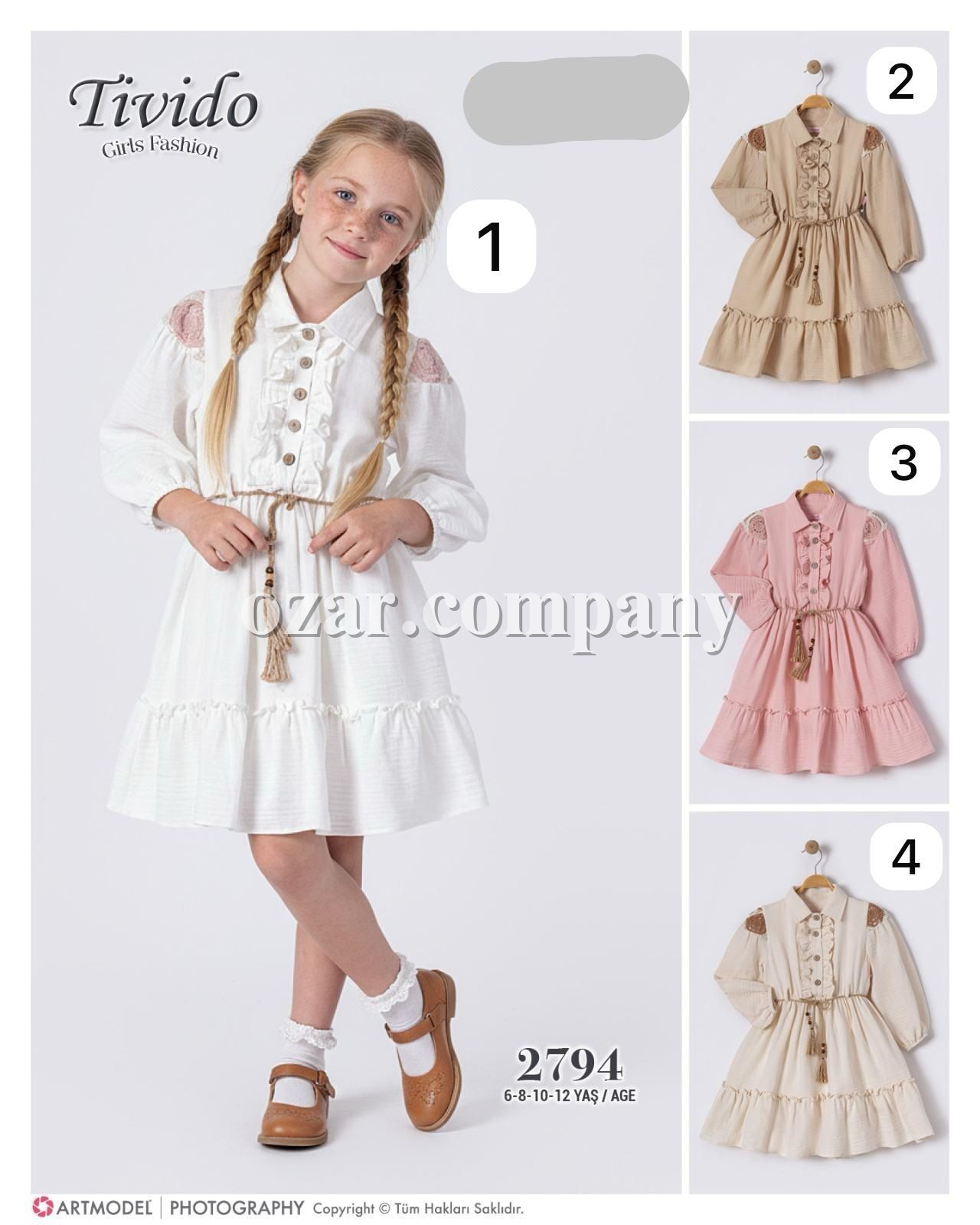 Муслиновое Платье Для Девочки Tivido (6-8-10-12лет)