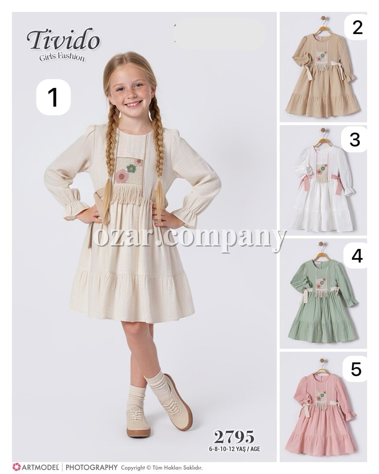 Муслиновое Платье Для Девочки Tivido (6-8-10-12лет)