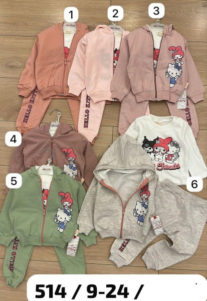 Костюм Тройка Двунитка Для Девочки Mini Clup (9-12-18-24мес.)