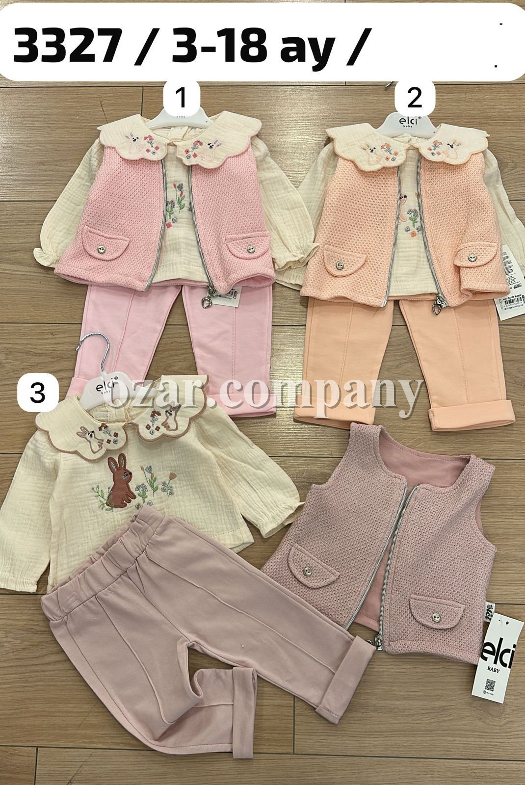 Костюм Тройка Для Девочки Elci (3-6/6-9/9-12/12-18мес.)