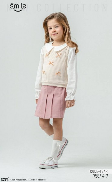 Костюм Тройка Для Девочки Smile (4-5-6-7-8лет) 