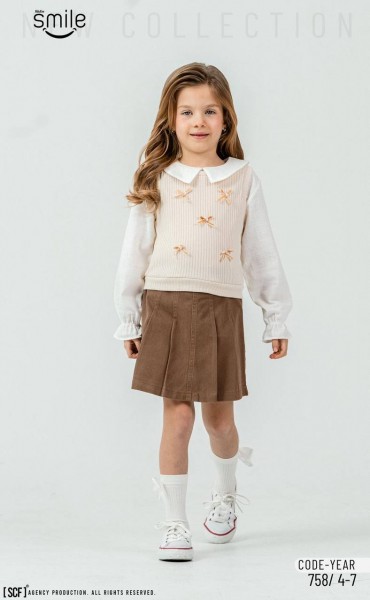 Костюм Тройка Для Девочки Smile (4-5-6-7-8лет) 