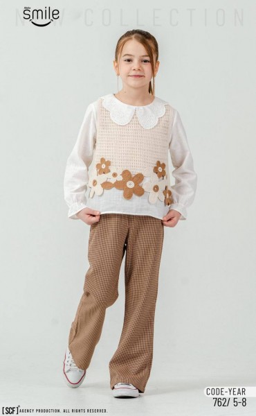 Костюм Тройка Для Девочки Smile (5-6-7-8лет) 