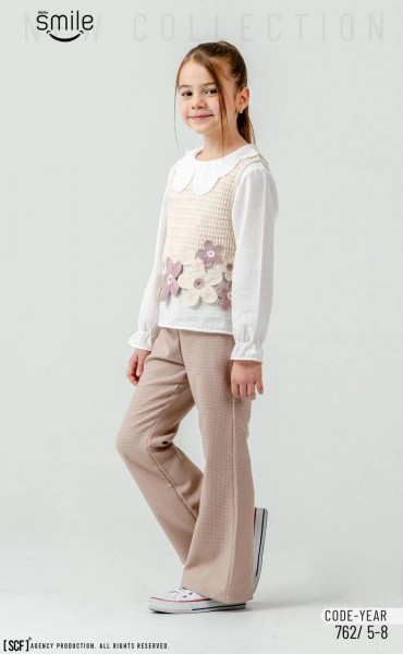 Костюм Тройка Для Девочки Smile (5-6-7-8лет) 