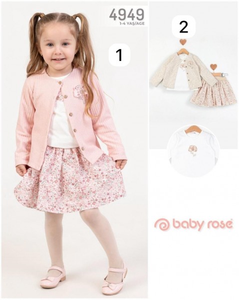 Костюм Тройка Для Девочки Baby Rose (1-2-3-4лет) 