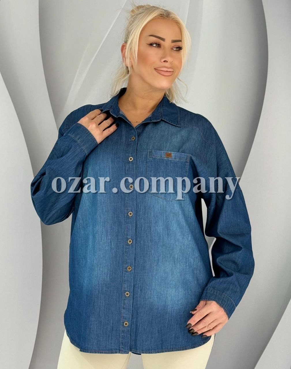 Женская Джинсовая Рубашка Aras (Большие размеры)
