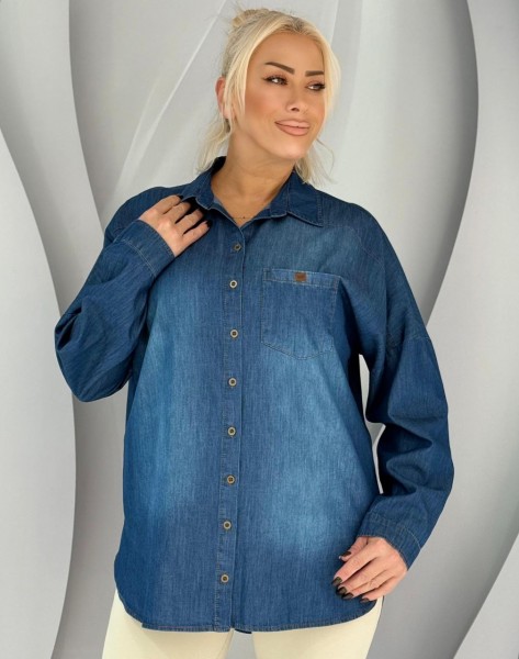 Женская Джинсовая Рубашка Aras (Большие размеры)
