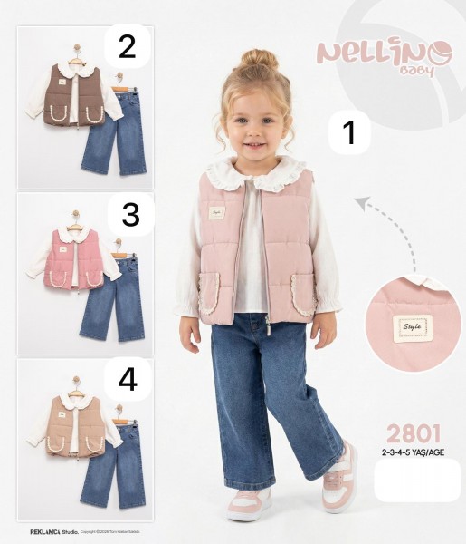 Костюм Тройка Для Девочки Nellino (2-3-4-5лет)