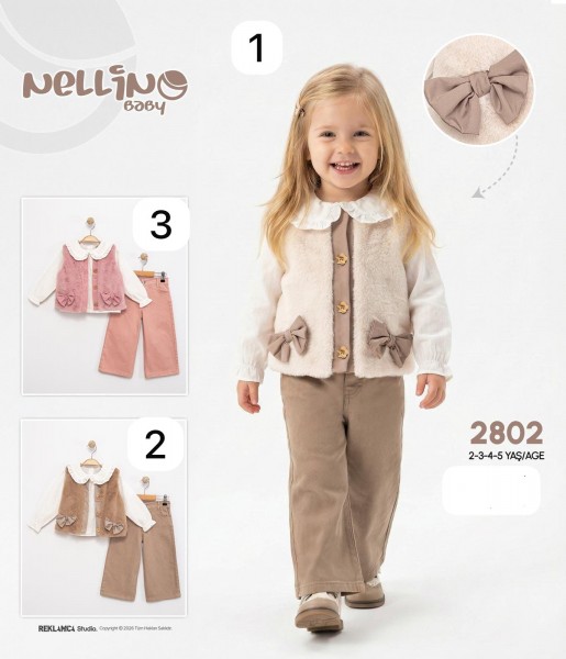 Костюм Тройка Для Девочки Nellino (2-3-4-5лет)