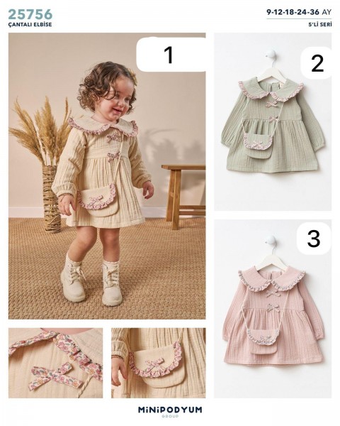 Муслиновое Платье Для Девочки Bupper Minipodyum (9-12-18-24-36мес.)