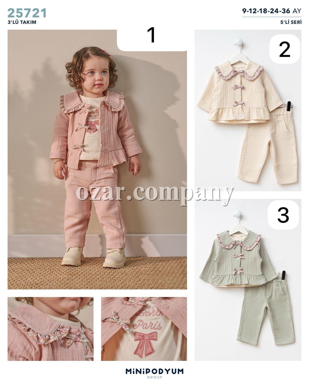 Костюм Тройка Для Девочки Bupper Minipodyum (9-12-18-24-36мес.)