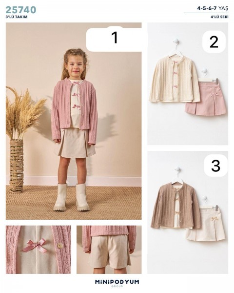 Костюм Тройка Для Девочки Bupper Minipodyum (4-5-6-7лет) 