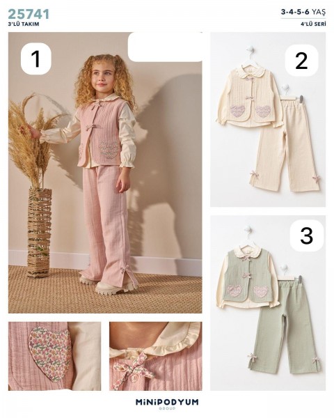 Костюм Тройка Для Девочки Bupper Minipodyum (3-4-5-6лет)