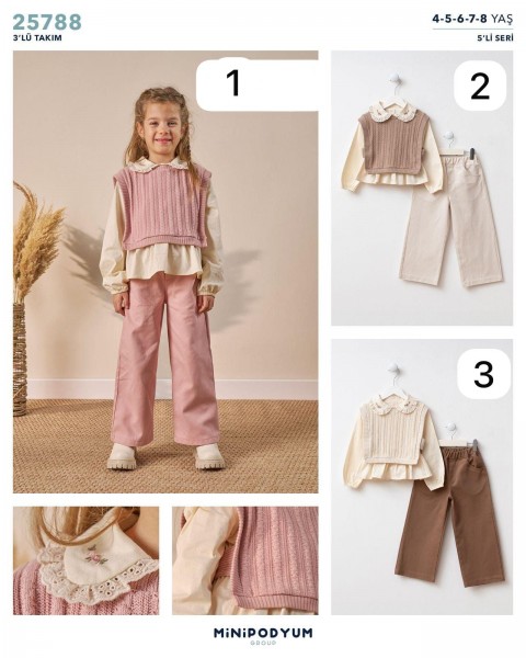 Костюм Тройка Для Девочки Bupper Minipodyum (4-5-6-7-8лет) 