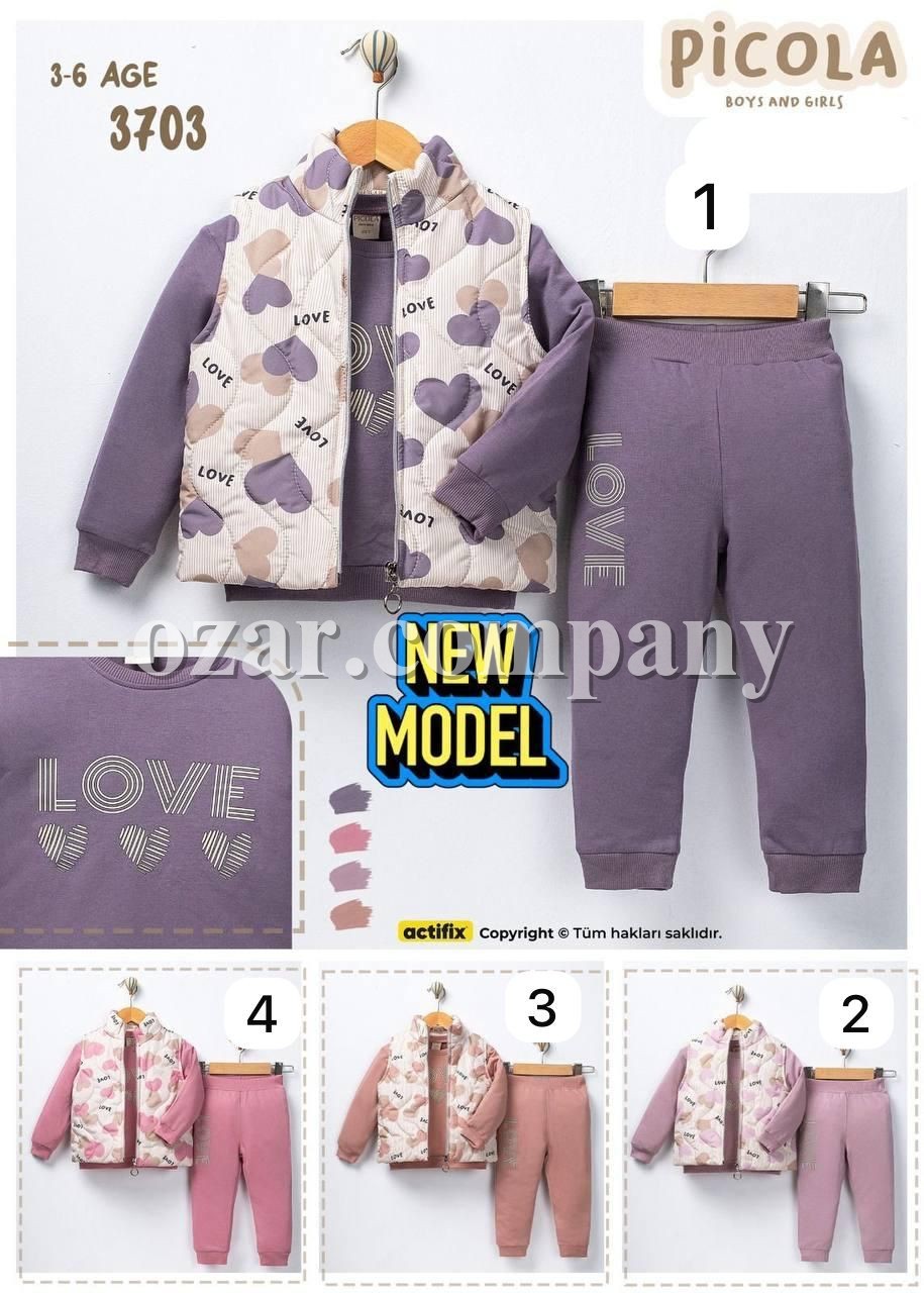Костюм Тройка Для Девочки Picola (3-4-5-6лет)