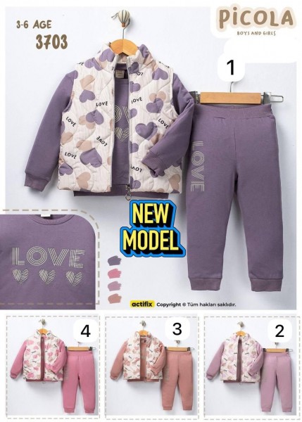 Костюм Тройка Для Девочки Picola (3-4-5-6лет)