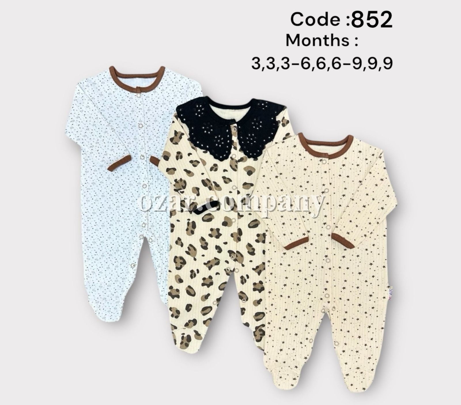 Комплект Человечков Для Девочки Midirik (3-6-9мес. по 3шт.)