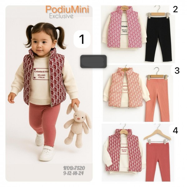Костюм Тройка Для Девочки PodiuMini (9-12-18-24мес.)