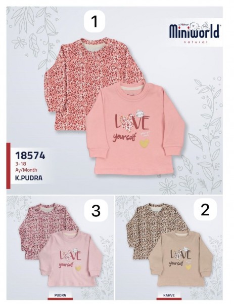 Пара Свитшотов Для Девочки Miniworld (3-6/6-9/9-12/12-18мес. по 2шт.)
