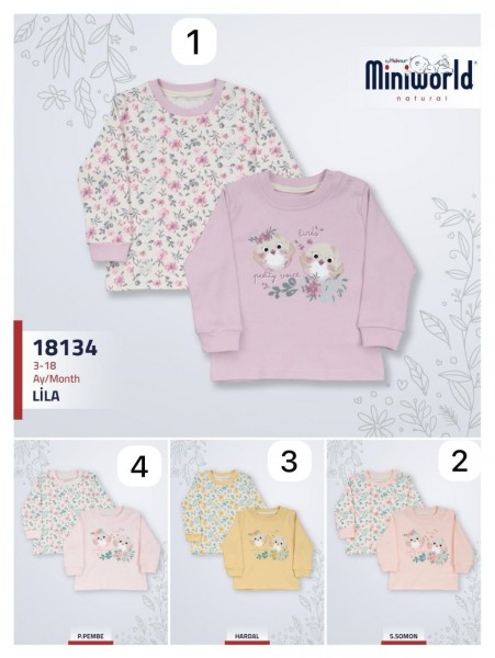 Пара Свитшотов Для Девочки Miniworld (3-6/6-9/9-12/12-18мес. по 2шт.)