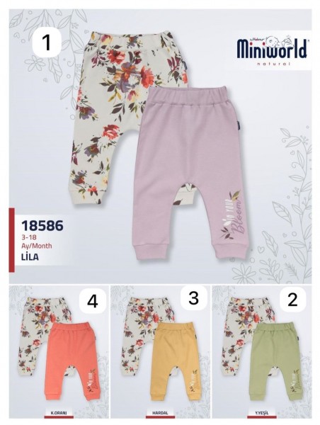 Пара Штанишек Для Девочки Miniworld (3-6/6-9/9-12/12-18мес. по 2шт.)