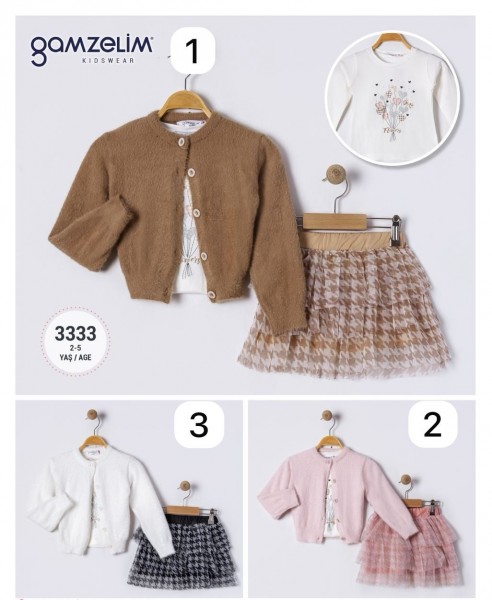 Костюм Тройка Для Девочки Gamzelim (2-3-4-5лет)