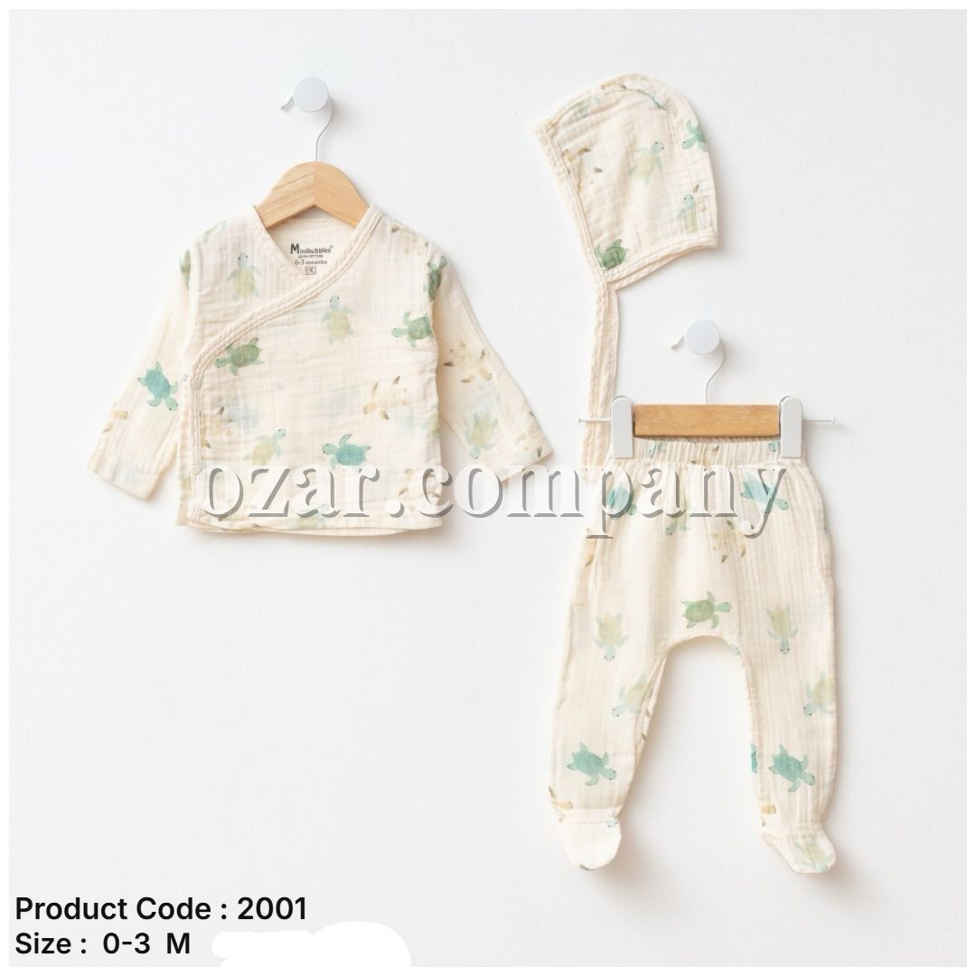 Муслиновый Комплект Для Новорождённых Mini Bubbles (0-3мес.)