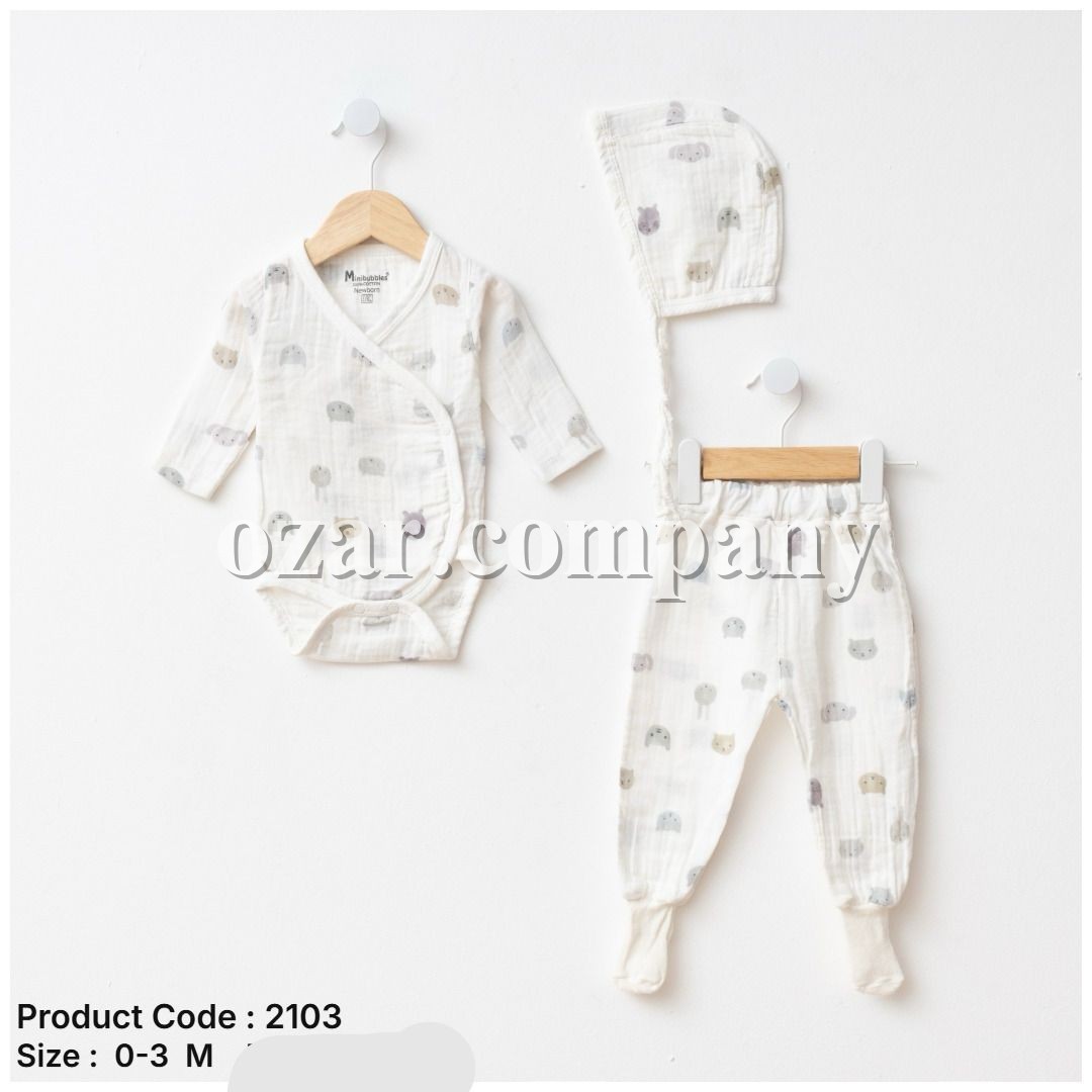 Муслиновый Комплект Для Новорождённых Mini Bubbles (0-3мес.)