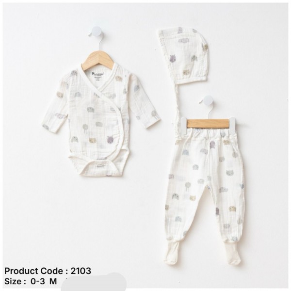 Муслиновый Комплект Для Новорождённых Mini Bubbles (0-3мес.)