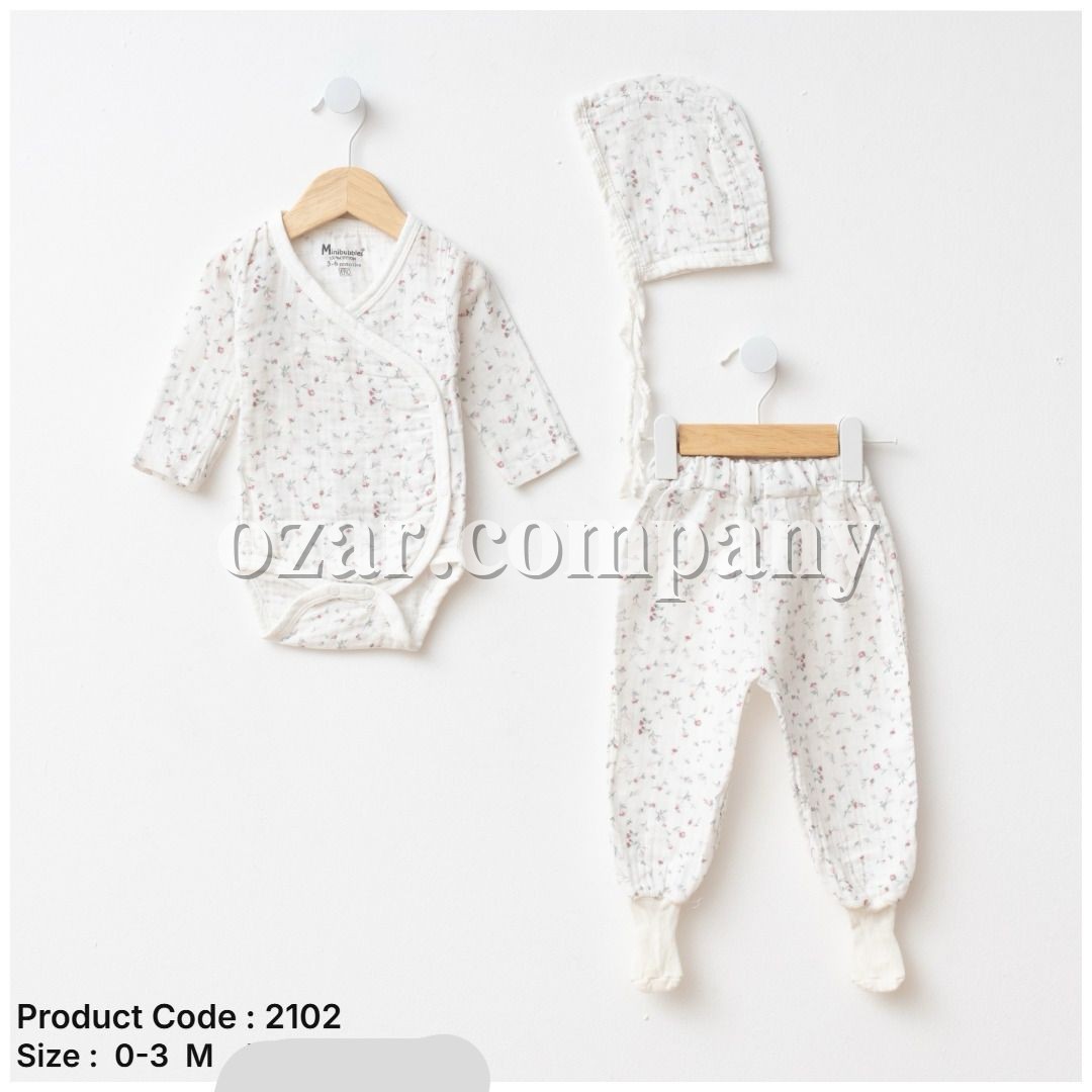 Муслиновый Комплект Для Девочки Mini Bubbles (0-3мес.)