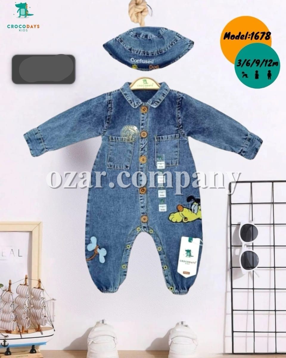 Джинсовый Человечек Для Мальчика Crocodays (3-6-9-12мес.)