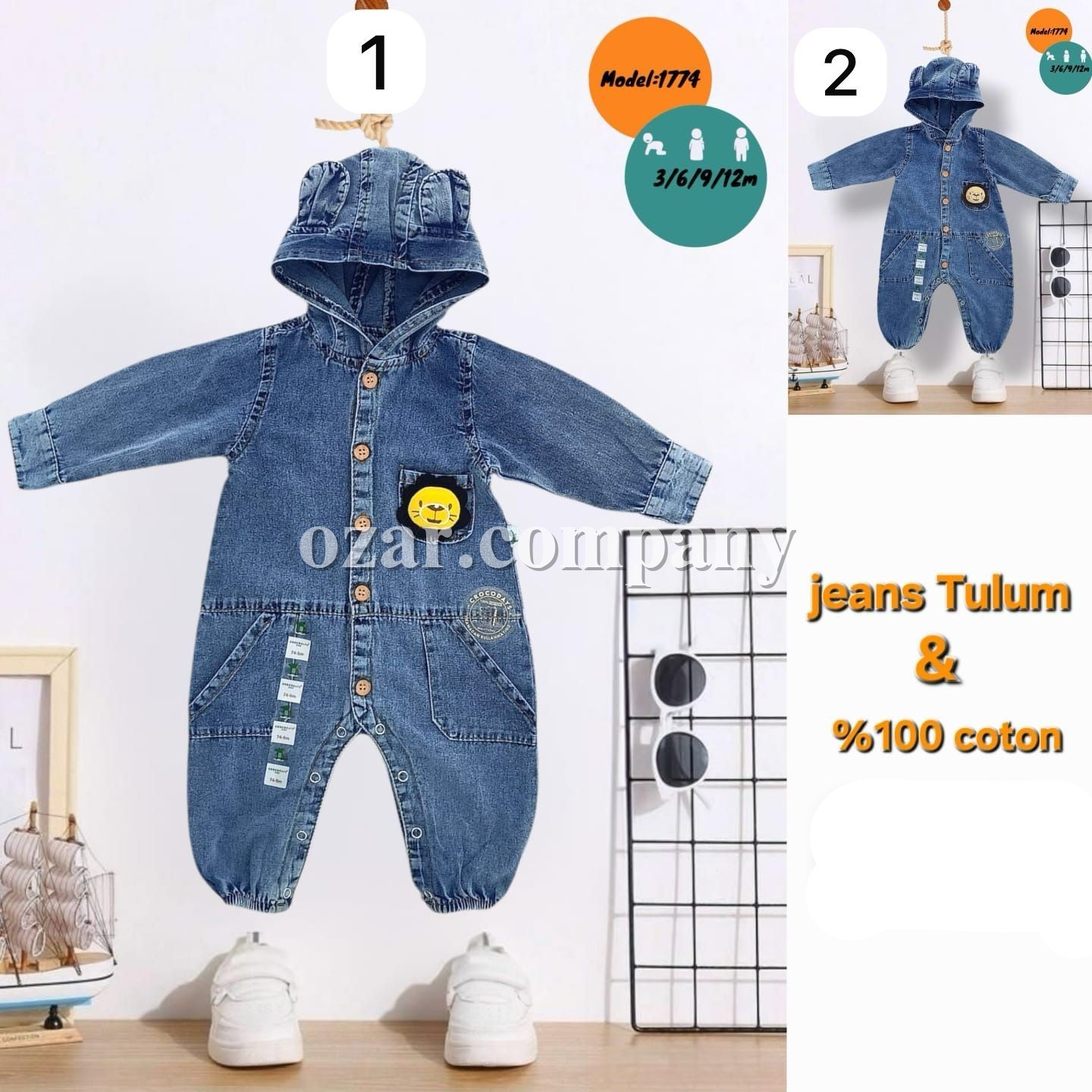 Джинсовый Человечек Для Мальчика Crocodays (3-6-9-12мес.)