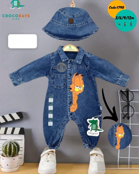 Джинсовый Человечек Для Мальчика Crocodays (3-6-9-12мес.)