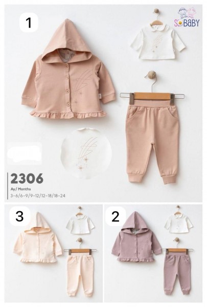 Костюм Тройка Для Девочки SD Baby (3-6/6-9/9-12/12-18/18-24мес.)