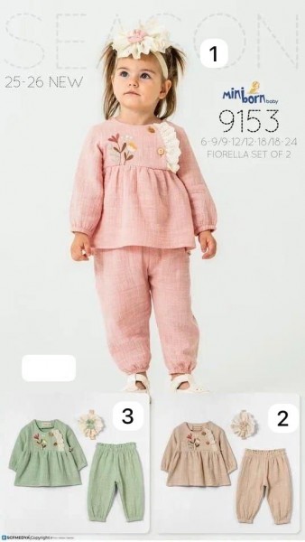 Муслиновый Костюм Для Девочки Mini Born (6-9/9-12/12-18/18-24мес.)