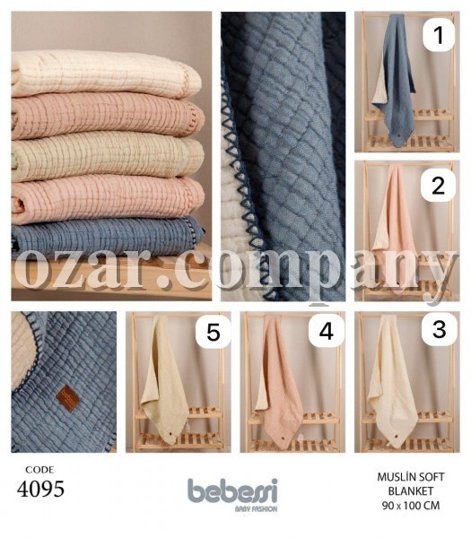 Муслиновое Покрывало Для Новорождённых Bebessi (90*100см)
