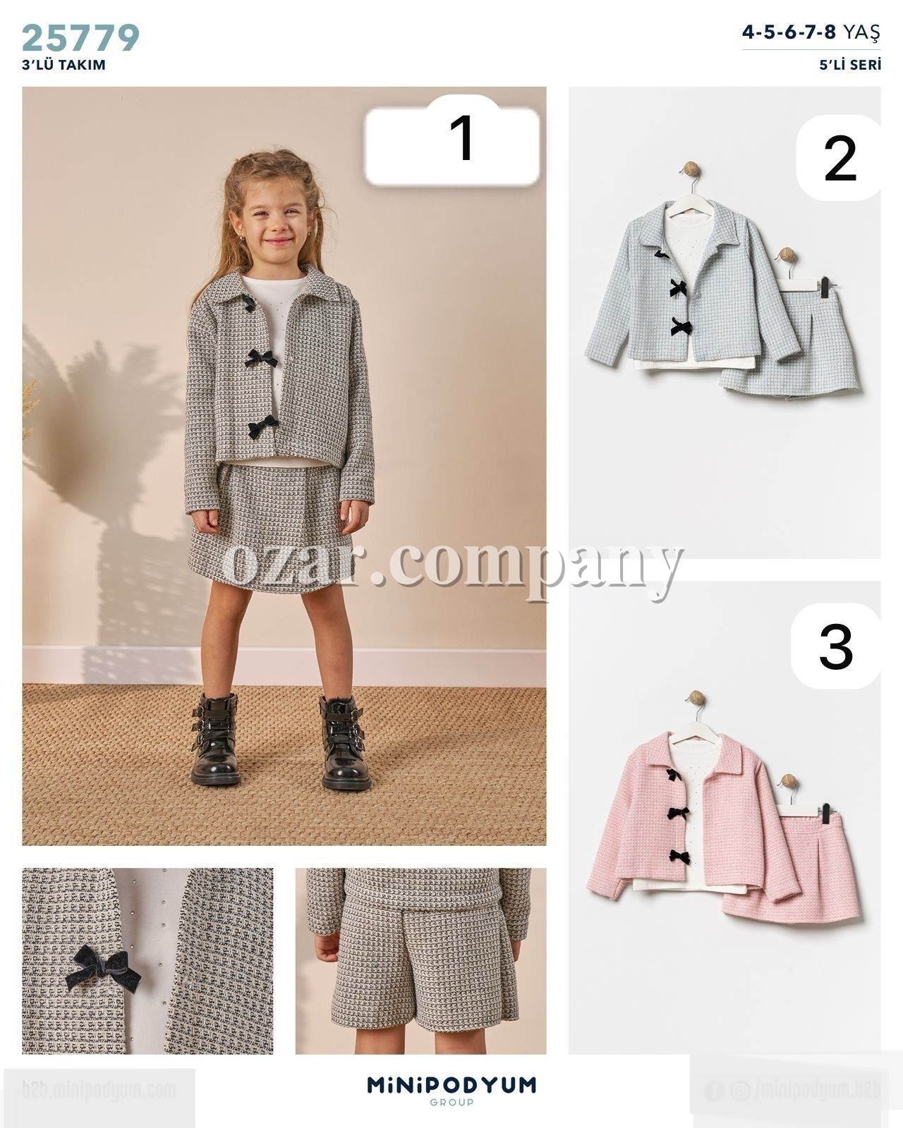 Костюм Тройка Для Девочки Bupper Minipodyum (4-5-6-7-8лет) 