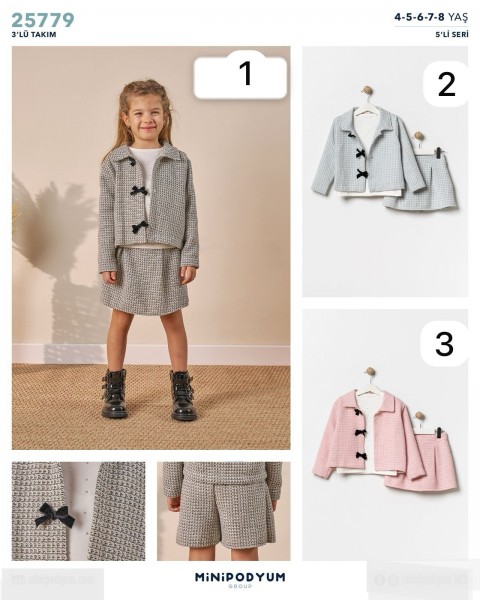 Костюм Тройка Для Девочки Bupper Minipodyum (4-5-6-7-8лет) 